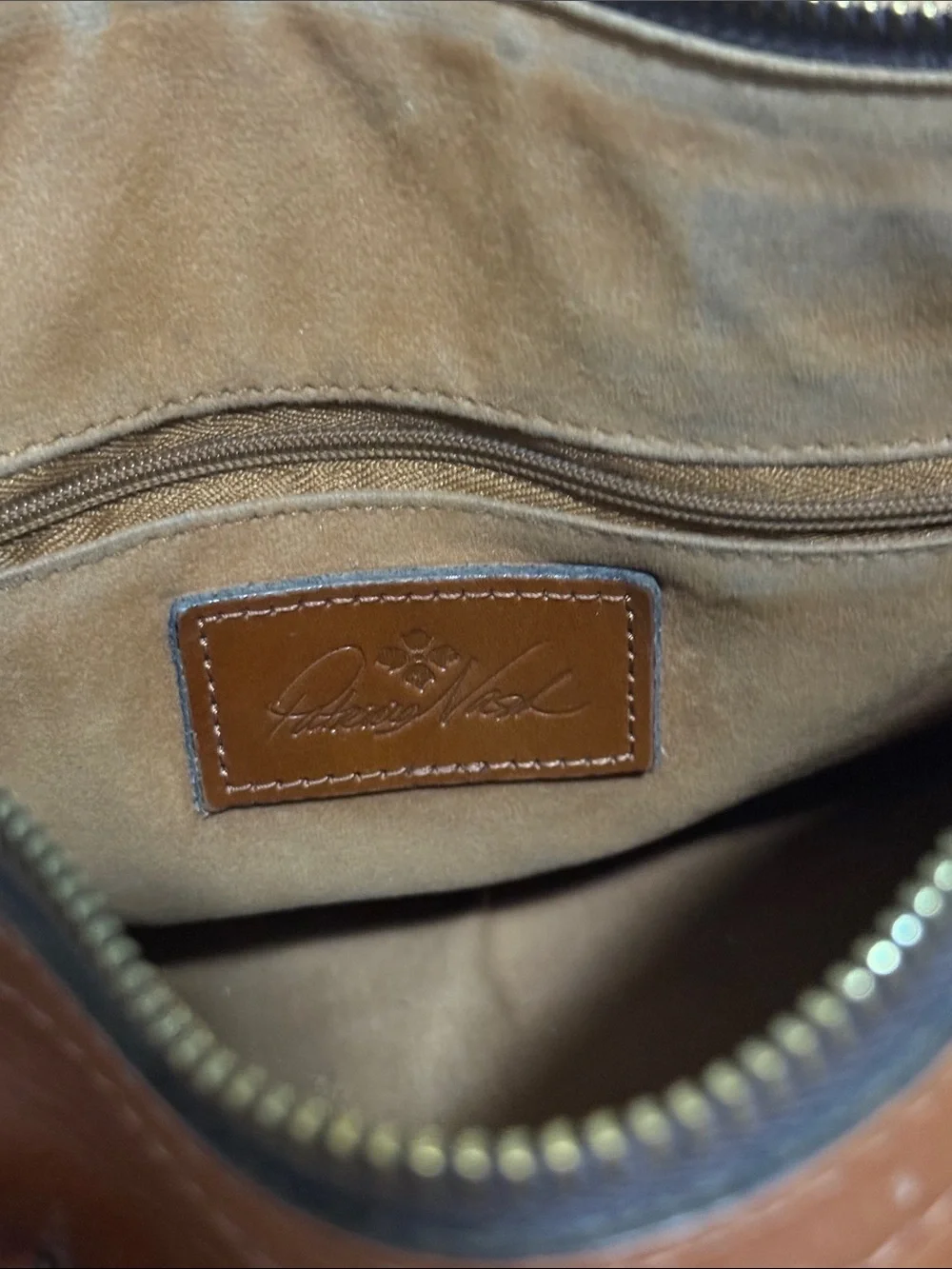 Patricia Nash Cognac Brown Leather Satchel